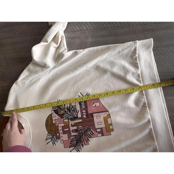 Bohme Graphic Crewneck Pullover Sweatshirt Ivory Cotton Women’s size Large - Picture 9 of 9